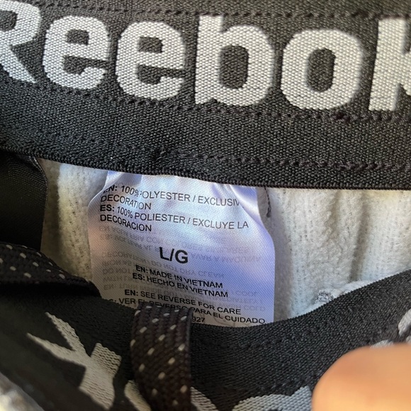 Reebok Grey With Black Stripes Athletic Activewear Pants Size Large - Picture 5 of 5